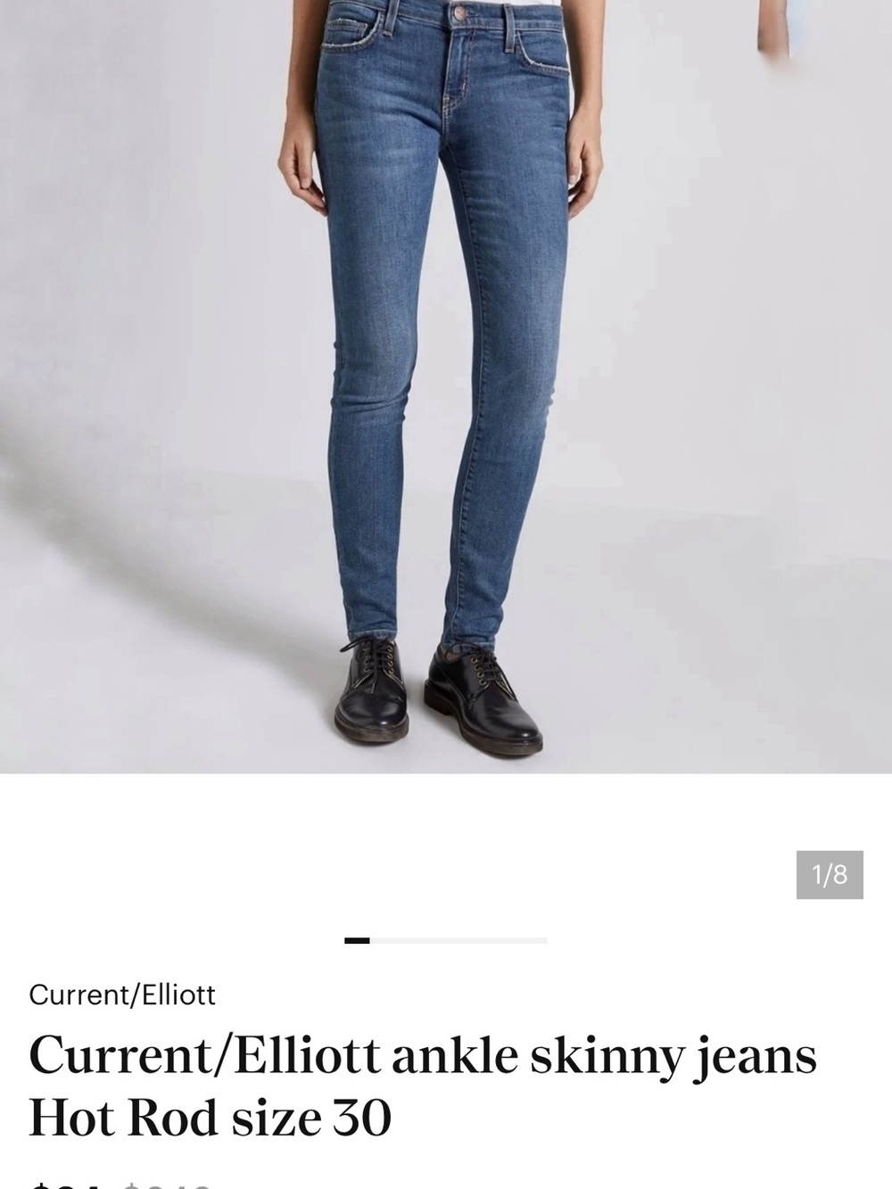 Current/Elliott ankle skinny jeans Hot Rod size 30